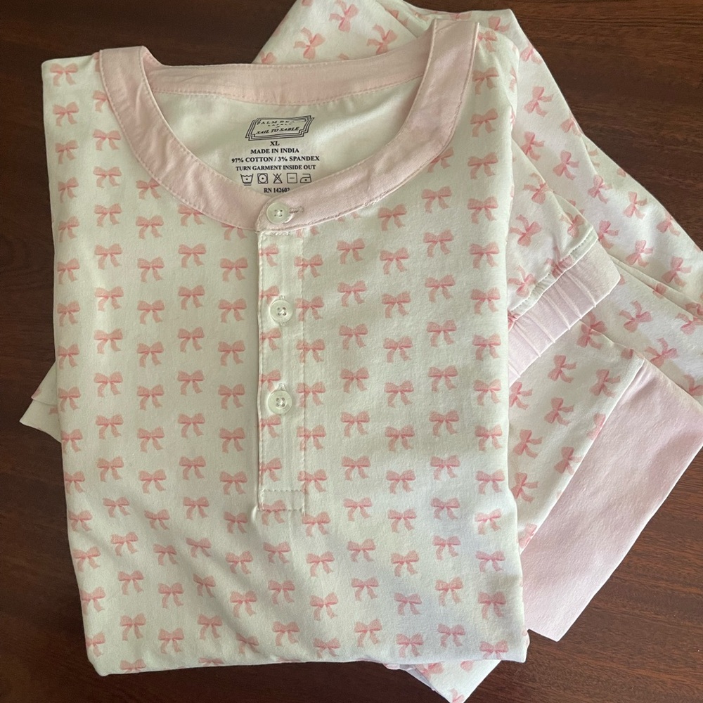Brand New NWT Sail to Sable Palm Beach Bows pajamas size XL